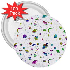 Space pattern 3  Buttons (100 pack) 