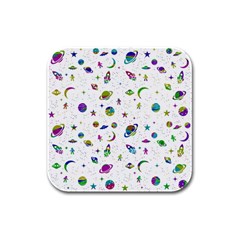 Space pattern Rubber Square Coaster (4 pack) 