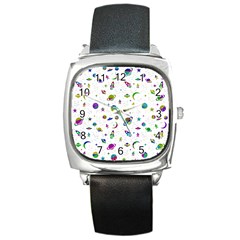 Space pattern Square Metal Watch