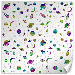 Space Pattern Canvas 16  X 16   by ValentinaDesign