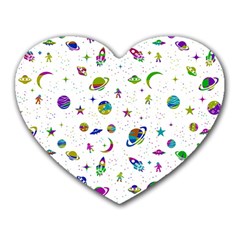 Space pattern Heart Mousepads