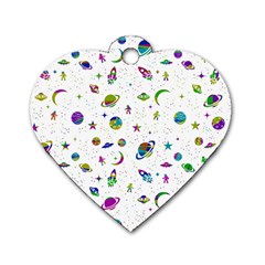 Space pattern Dog Tag Heart (Two Sides)