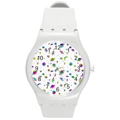 Space pattern Round Plastic Sport Watch (M)