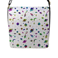 Space pattern Flap Messenger Bag (L) 