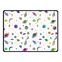 Space pattern Double Sided Fleece Blanket (Small) 