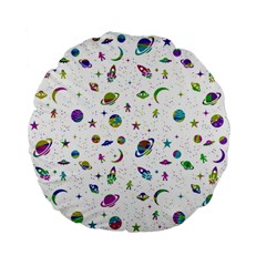 Space pattern Standard 15  Premium Flano Round Cushions