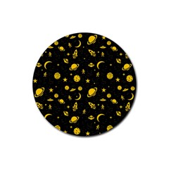 Space Pattern Rubber Coaster (round)  by ValentinaDesign