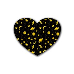 Space Pattern Rubber Coaster (heart)  by ValentinaDesign