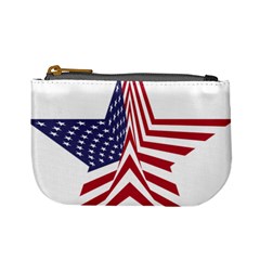 A Star With An American Flag Pattern Mini Coin Purses by Nexatart