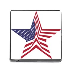 A Star With An American Flag Pattern Memory Card Reader (square) by Nexatart