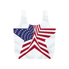 A Star With An American Flag Pattern Full Print Recycle Bags (s)  by Nexatart