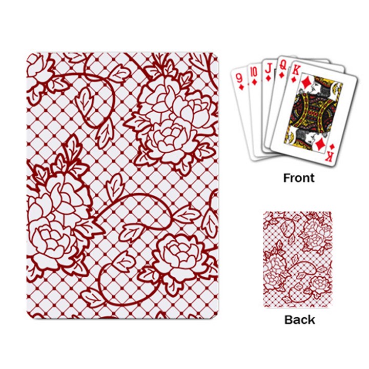 Transparent Decorative Lace With Roses Playing Card