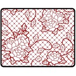 Transparent Decorative Lace With Roses Double Sided Fleece Blanket (Medium)  58.8 x47.4  Blanket Front