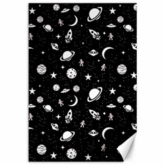 Space Pattern Canvas 12  X 18   by ValentinaDesign