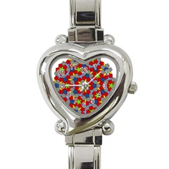 Penrose Tiling Heart Italian Charm Watch by Nexatart