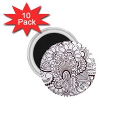 Henna Line Art Clipart 1.75  Magnets (10 pack) 