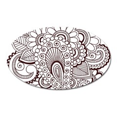 Henna Line Art Clipart Oval Magnet