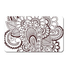 Henna Line Art Clipart Magnet (Rectangular)