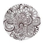 Henna Line Art Clipart Round Ornament (Two Sides) Front