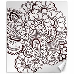 Henna Line Art Clipart Canvas 20  x 24  