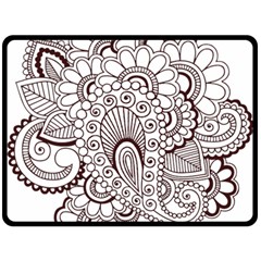 Henna Line Art Clipart Fleece Blanket (Large) 