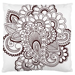 Henna Line Art Clipart Large Flano Cushion Case (One Side)