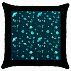 Space Pattern Throw Pillow Case (black) by ValentinaDesign
