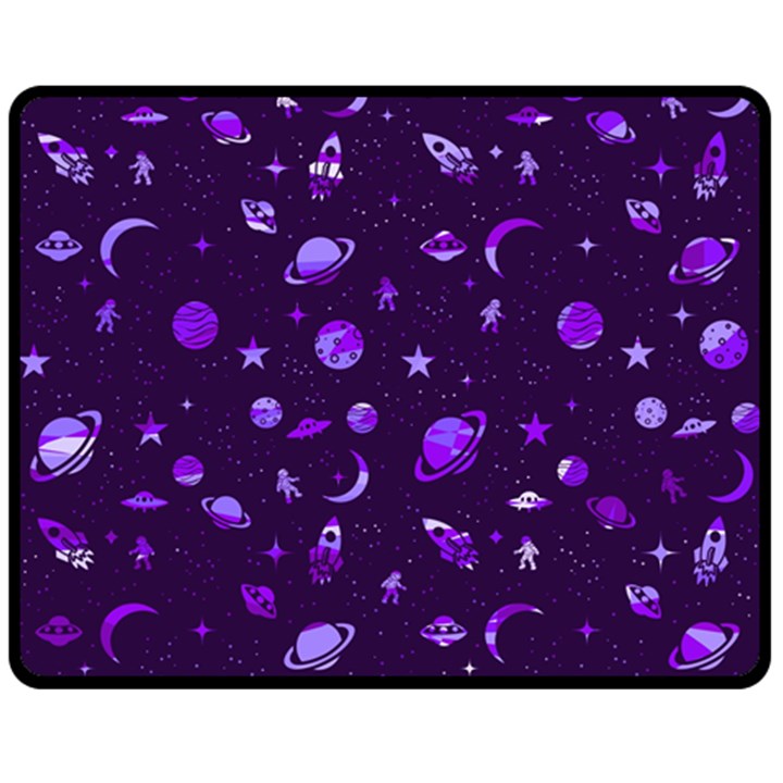 Space pattern Double Sided Fleece Blanket (Medium) 