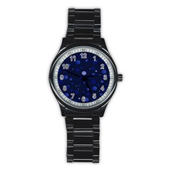 Decorative Dots Pattern Stainless Steel Round Watch by ValentinaDesign