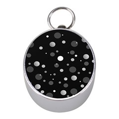 Decorative Dots Pattern Mini Silver Compasses by ValentinaDesign