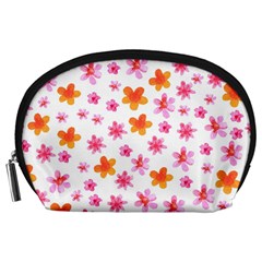 Watercolor Summer Flowers Pattern Accessory Pouches (large) 