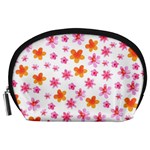 Watercolor Summer Flowers Pattern Accessory Pouches (Large)  Front