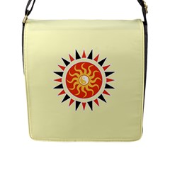 Yin Yang Sunshine Flap Messenger Bag (l)  by linceazul