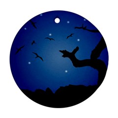 Nightscape Landscape Illustration Ornament (round)