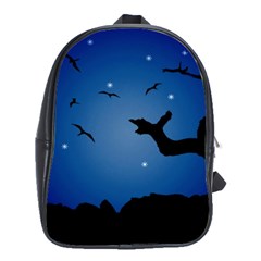 Nightscape Landscape Illustration School Bags(large)  by dflcprints