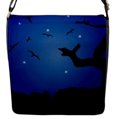 Nightscape Landscape Illustration Flap Messenger Bag (s) by dflcprints