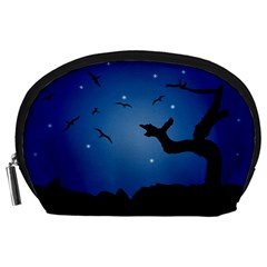 Nightscape Landscape Illustration Accessory Pouches (large)  by dflcprints