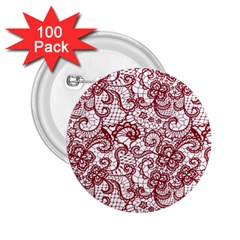 Transparent Lace With Flowers Decoration 2 25  Buttons (100 Pack)  by Nexatart