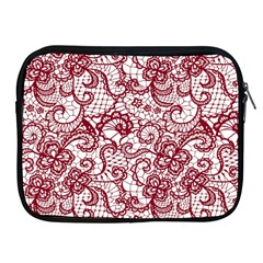 Transparent Lace With Flowers Decoration Apple Ipad 2/3/4 Zipper Cases by Nexatart