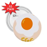 Egg Eating Chicken Omelette Food 2.25  Buttons (10 pack)  Front