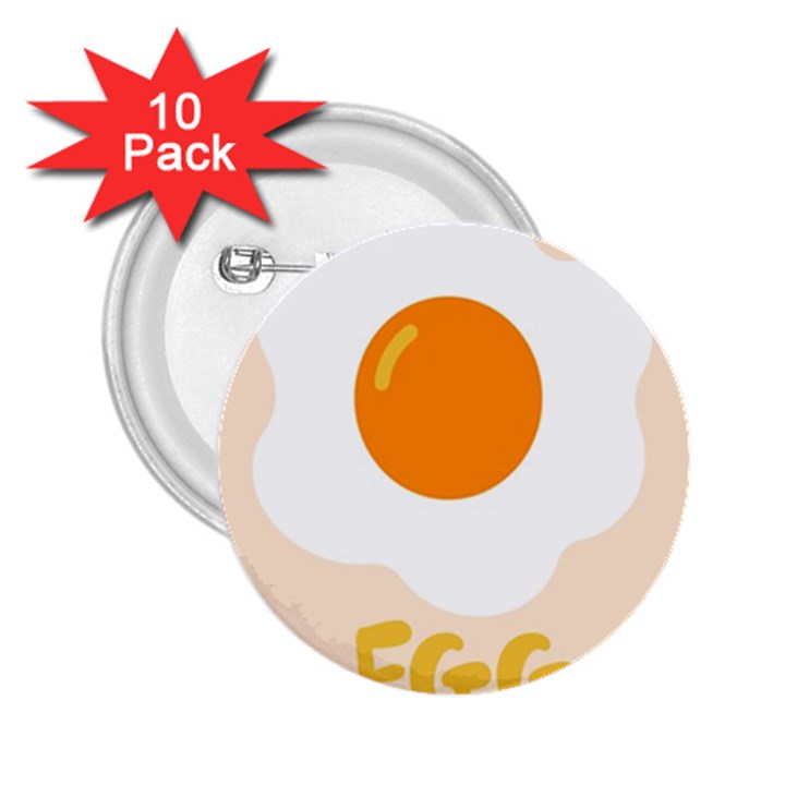 Egg Eating Chicken Omelette Food 2.25  Buttons (10 pack) 