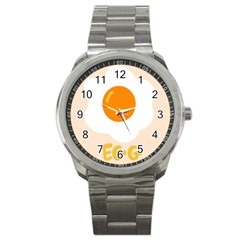 Egg Eating Chicken Omelette Food Sport Metal Watch