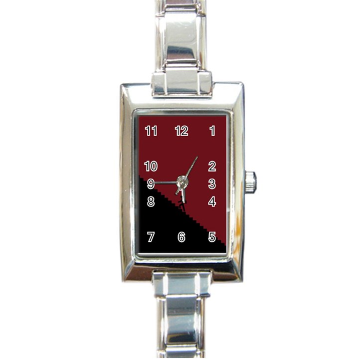 Walking Stairs Steps Person Step Rectangle Italian Charm Watch