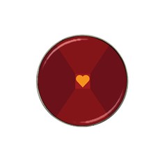 Heart Red Yellow Love Card Design Hat Clip Ball Marker by Nexatart