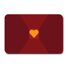 Heart Red Yellow Love Card Design Plate Mats by Nexatart