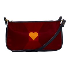 Heart Red Yellow Love Card Design Shoulder Clutch Bags by Nexatart