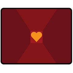 Heart Red Yellow Love Card Design Fleece Blanket (medium)  by Nexatart