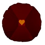 Heart Red Yellow Love Card Design Large 18  Premium Flano Round Cushions Front