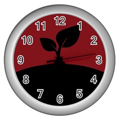 Plant Last Plant Red Nature Last Wall Clocks (silver)  by Nexatart