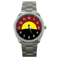 Samurai Warrior Japanese Sword Sport Metal Watch by Nexatart